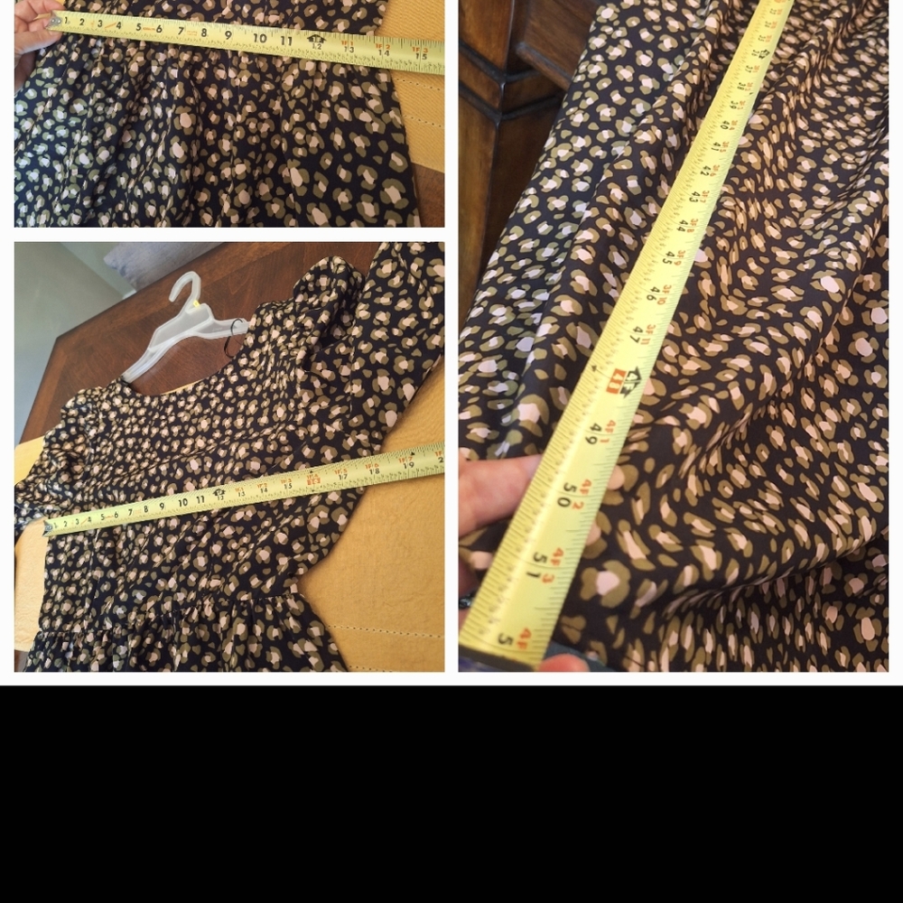 Who What Wear Leopard Maxi Cottagecore Scoop Back Dress Small - Picture 16 of 16